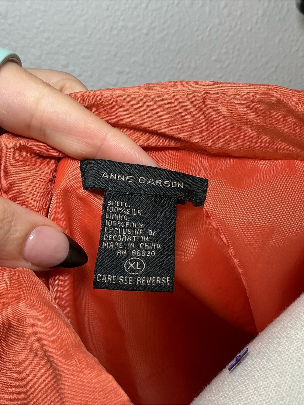 Anne Carson Rust Orange Satin Button-Front Jacket - Picture 5 of 5
